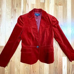 Vintage Velvet Schoolboy Blazer, Rust color, Women's size 2, Talbots